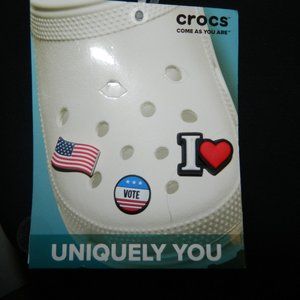 5/$25 Crocs Shoes Charms Flag Vote
